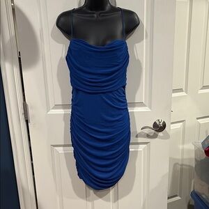 Princess Polly 12 bloom mini dress - Monday Blues Ruched Dress